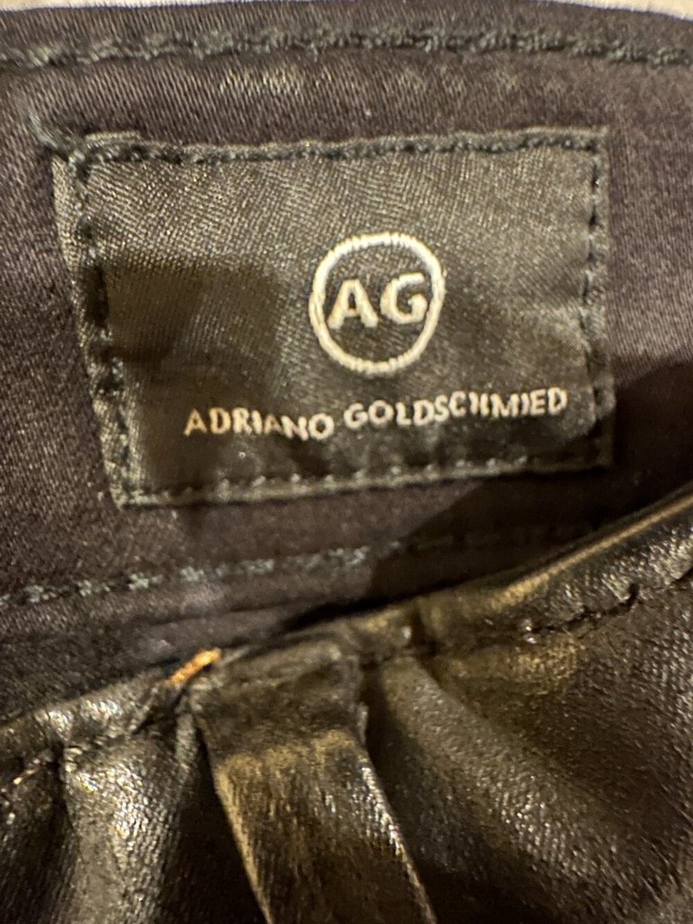 AG FARRAH SKINNY LEATHERETTE BLACK JEANS 26R NWT - Picture 6 of 9